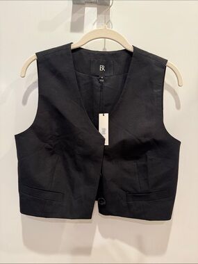 Banana Republic Black Sleeveless V-Neck Vest